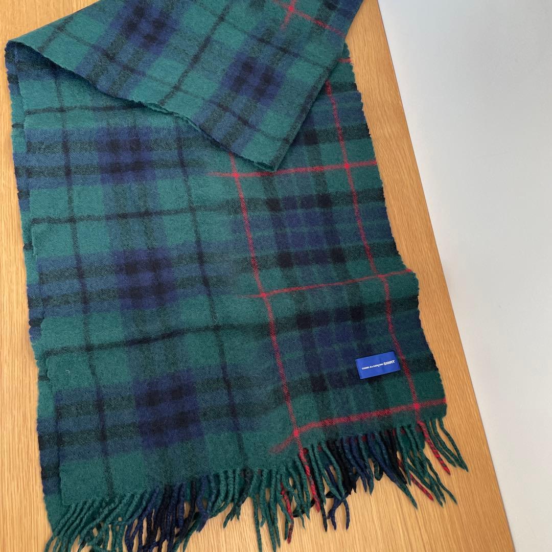 コムデギャルソンシャツ縮絨タータンマフラーしゅくじゅ