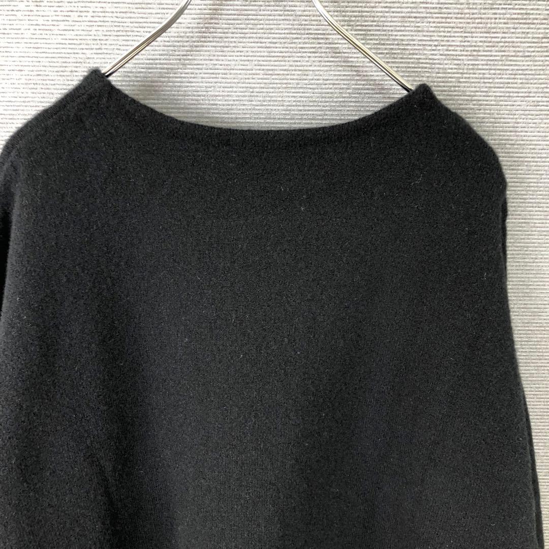 BEARDSLEY ウール 裾レース ニット ブラック