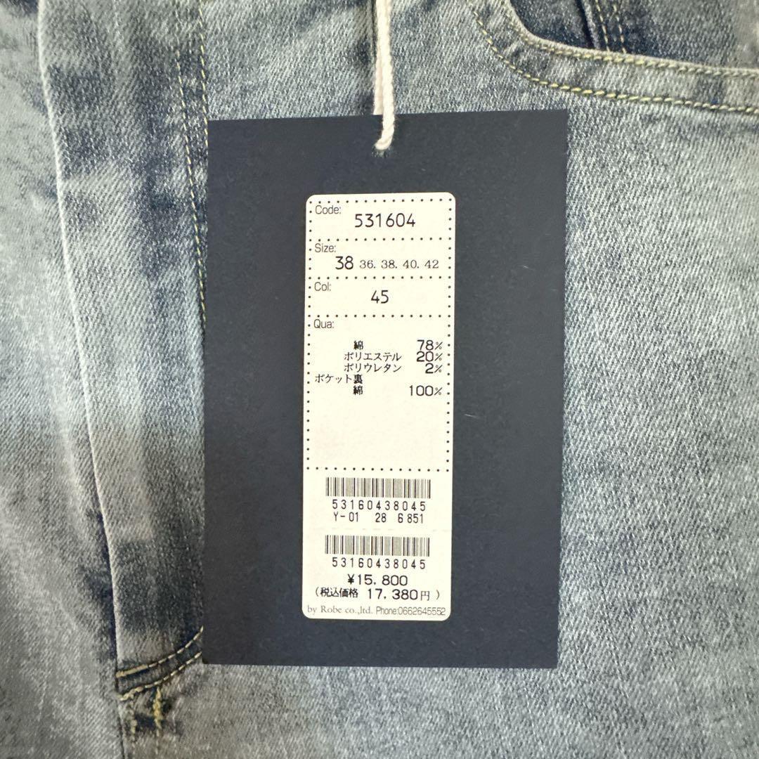 新品　BLUE FRONCE デニム 38薄手　ストレッチ　mal レレレ