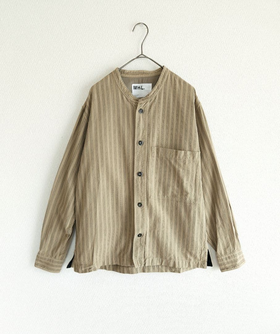 ◇ねこ様◇MARGARET HOWELL　MHL 　ノーカラー　シャツ