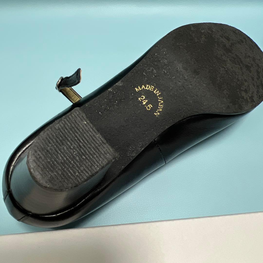 Leur Getter ルルゲッタ ブラック リボン付き シューズ　24.5㎝