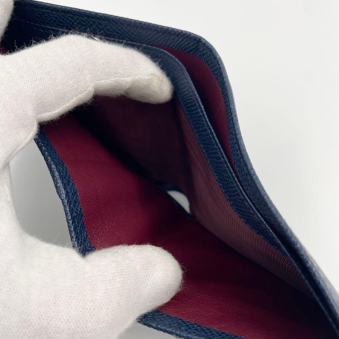 【✨美品 付属品付】 ブルガリ マン 折り財布 ビーゼロワン RFID ネイビー