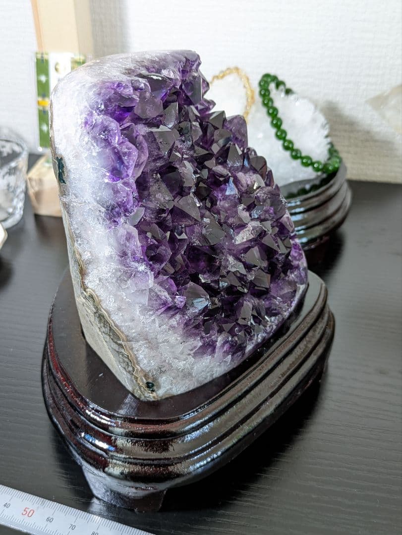 セール延長✨ 超高品質✨ アメジストドーム 木製台座付き
