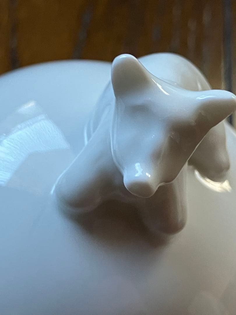 SALE！ フランスアンティーク リモージュ　豚ピッグ　蓋付皿　バターケース