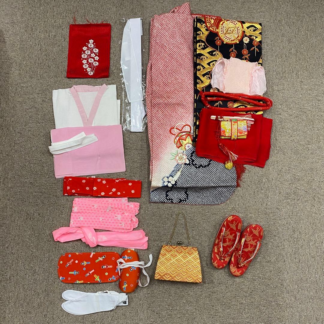 505ag67,小物類,楽々衿,半衿,草履バッグ等◎七五三 七歳 着物&袋帯