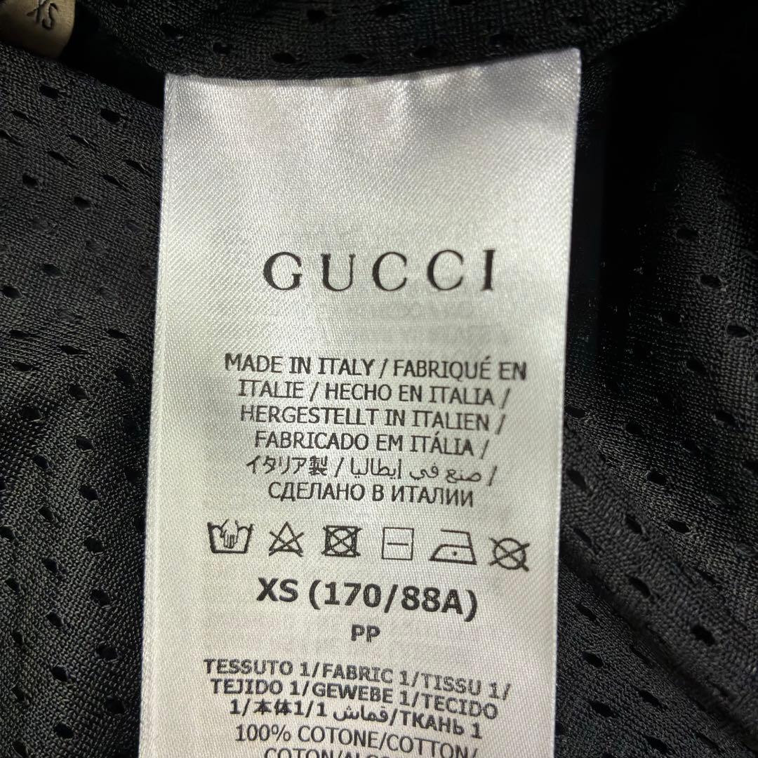 GUCCI コットン ジャージ ジップアップ ジャケット キャンバス ブラック