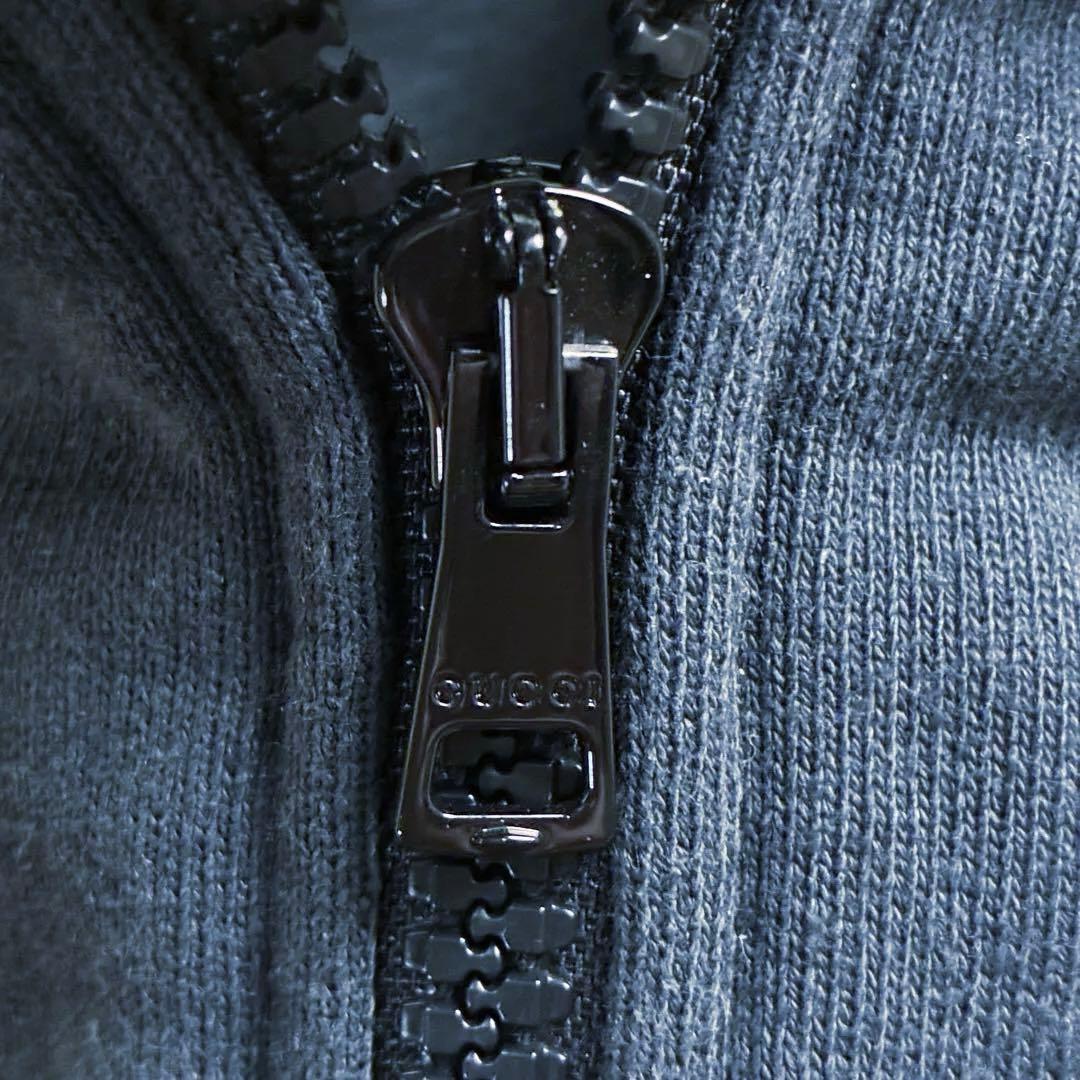 GUCCI コットン ジャージ ジップアップ ジャケット キャンバス ブラック