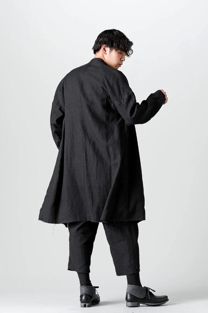 Devoa デヴォア コート シルク リネン クレイジーチェック 2 22SS