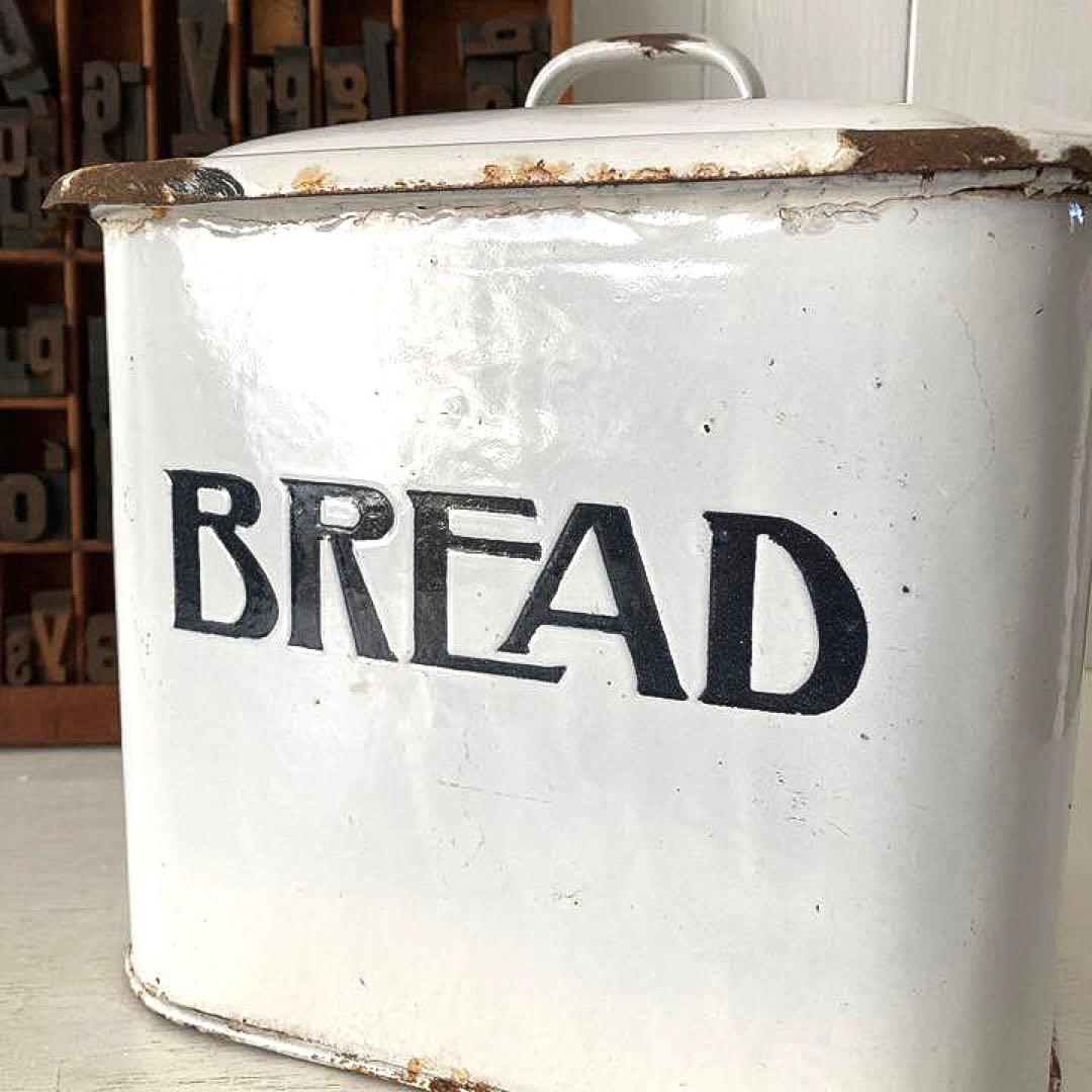 イギリスアンティーク☘️一斤用スモール ホーローBREAD ブレッド缶