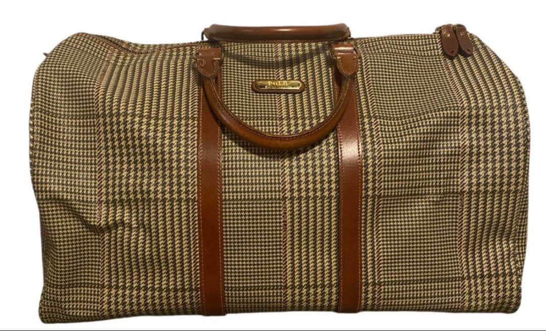 チェック柄ボストンバッグ 大容量