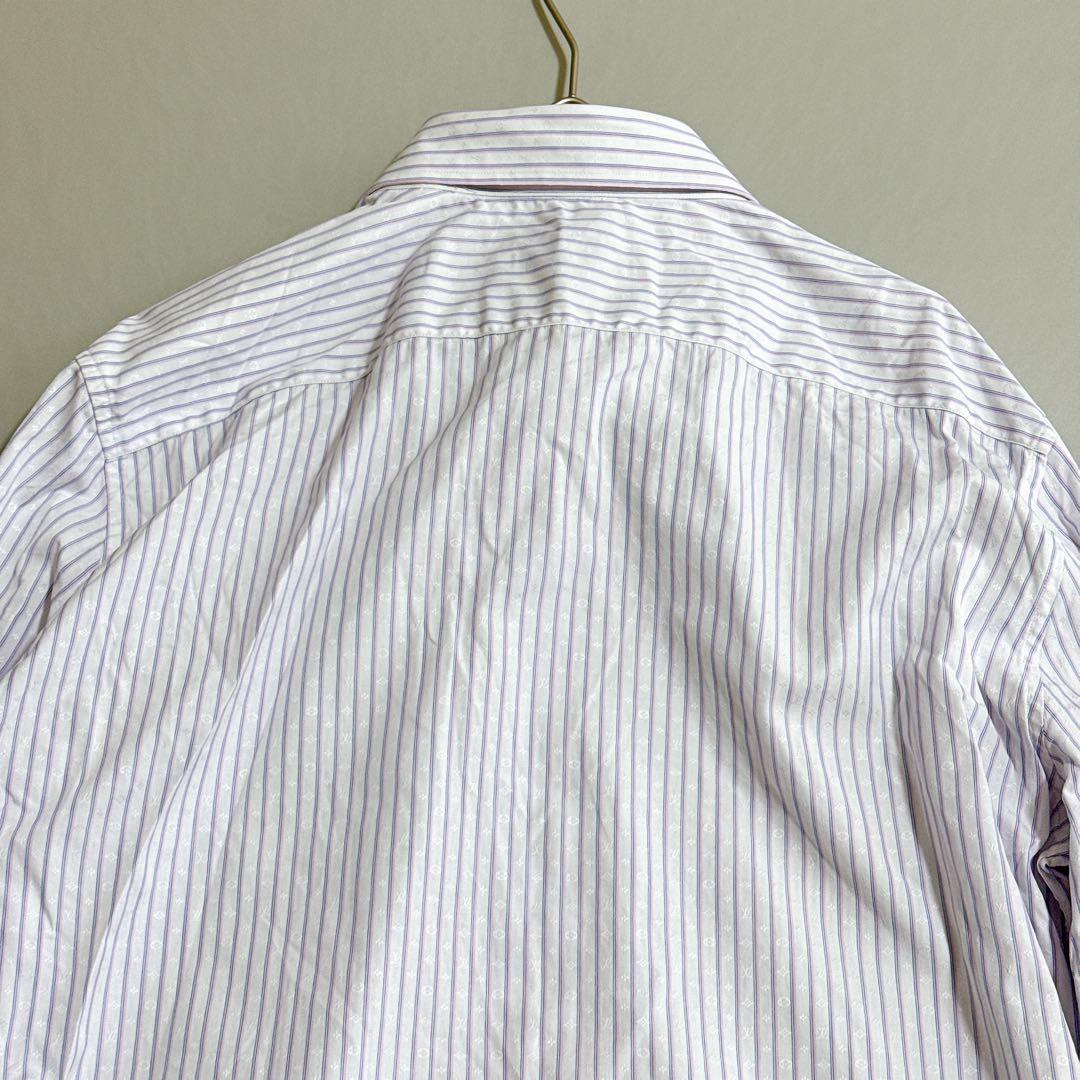 ルイヴィトン モノグラム総柄 ドレスシャツ 大きいサイズ 185 ホワイト 白