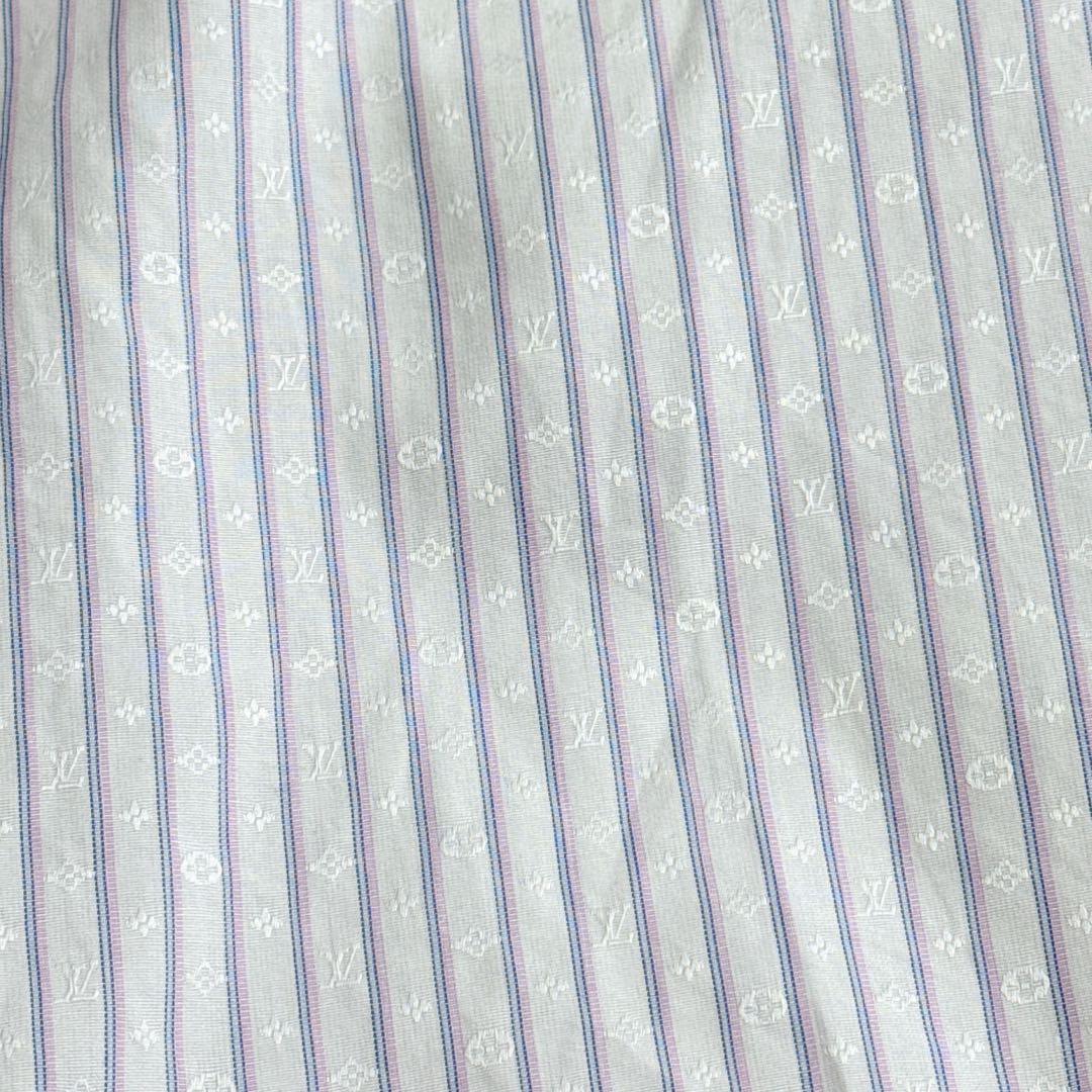 ルイヴィトン モノグラム総柄 ドレスシャツ 大きいサイズ 185 ホワイト 白