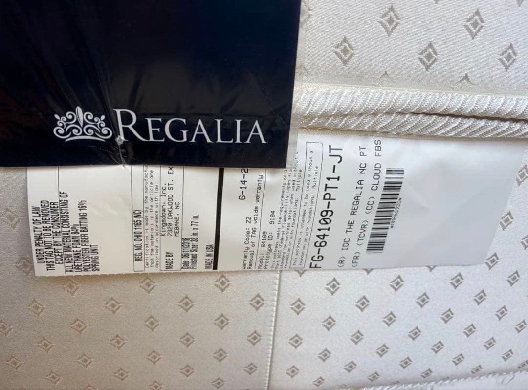 【美品】The Regalia シングル　マットレス＋ボトムクッション　レガリア