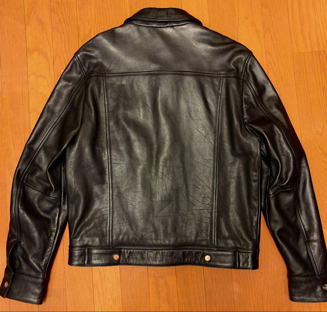 BALR. LEATHER TRUCKER JACKET Lサイズ