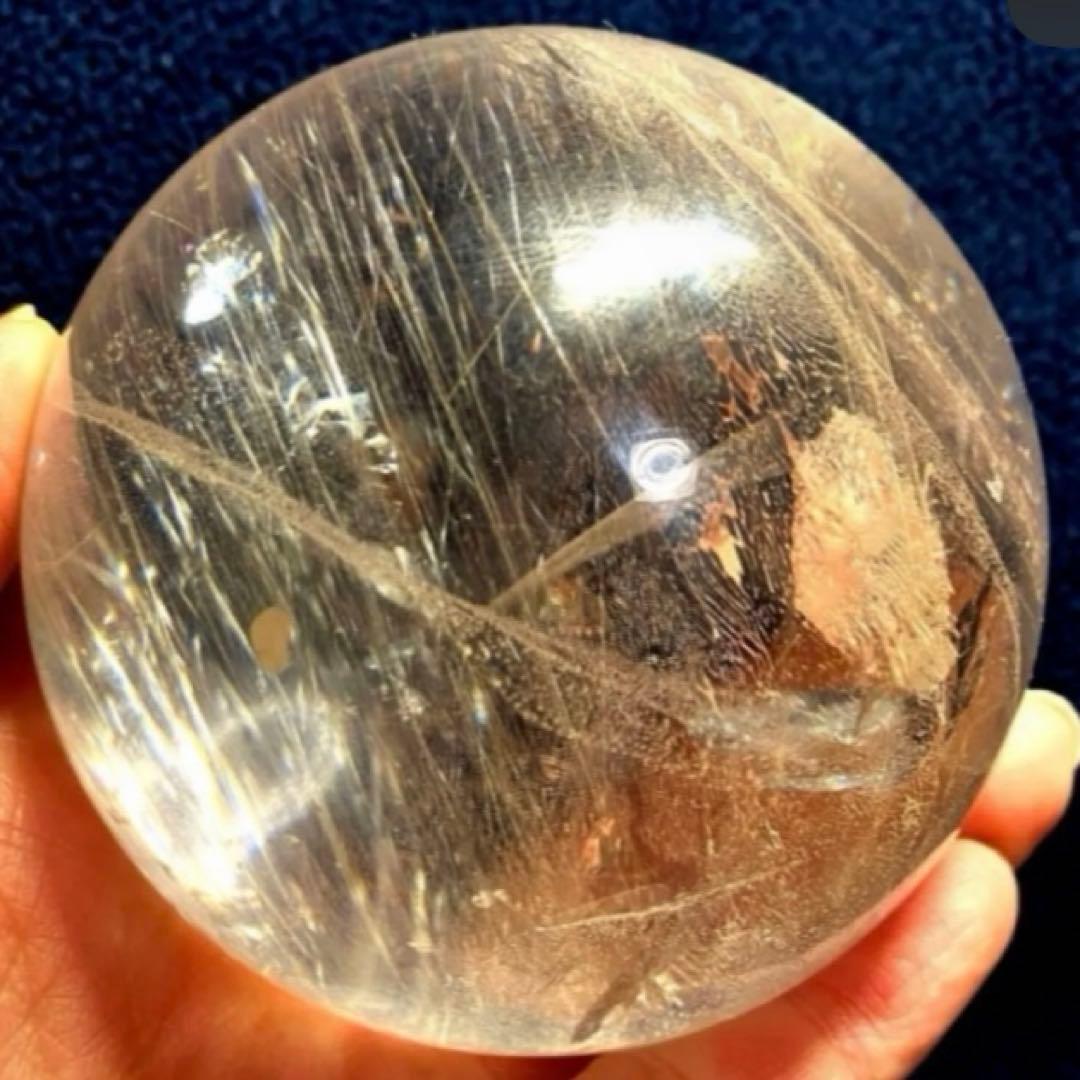 超特大　77mm ゴールドルチルクォーツ　金針水晶　パワーストーン