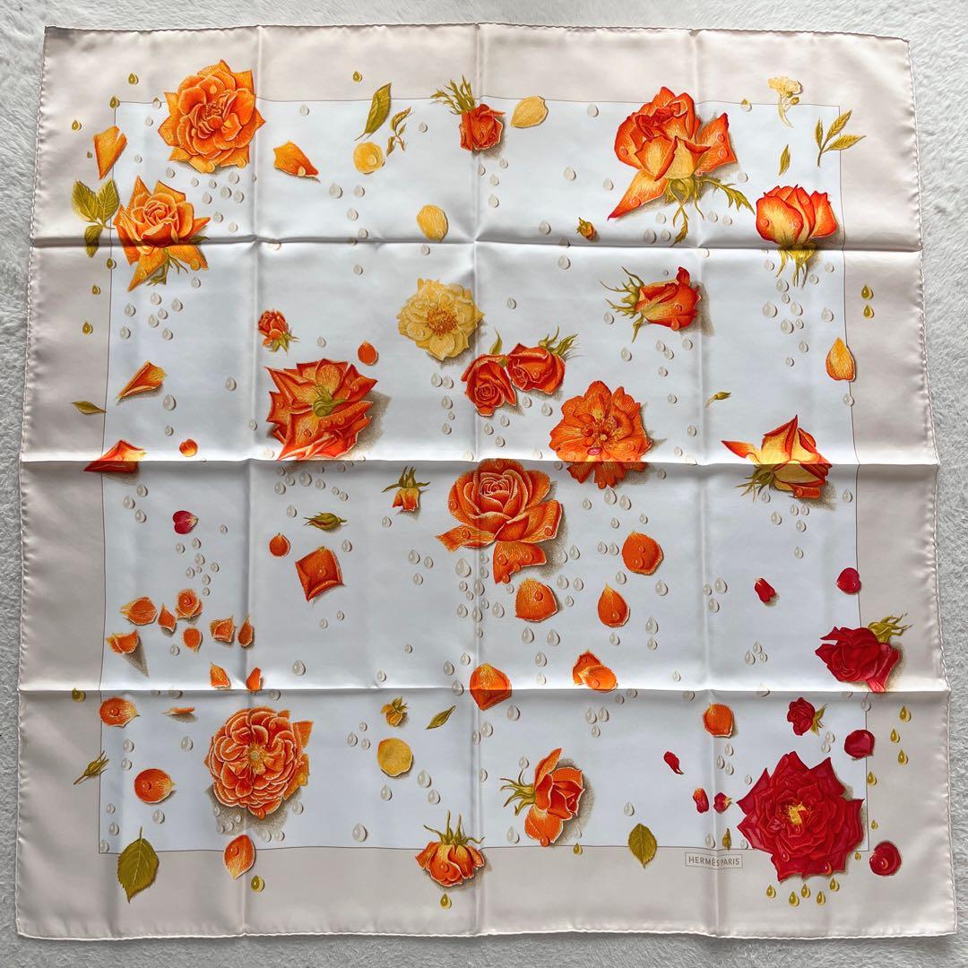 新品未使用✨HERMES スカーフ カレ 90 LA ROSEE 薔薇の雫