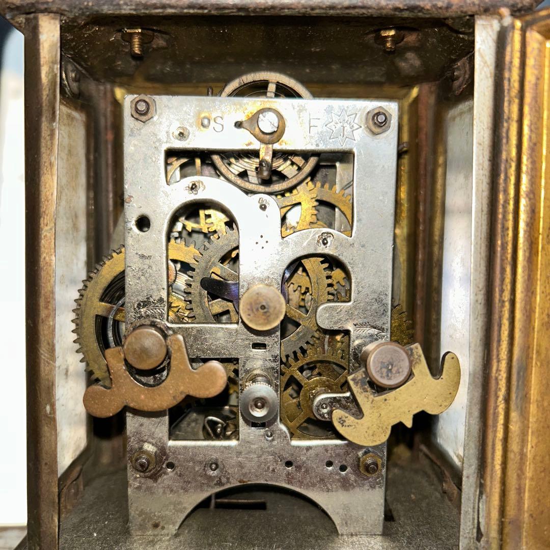 【ジャンク】JUNGHANS 真鍮 アンティーク 置き時計 ゼンマイ式