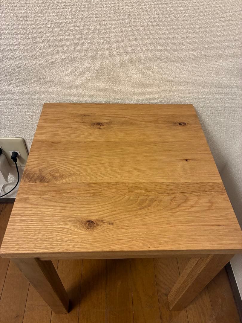無印良品　木製サイドテーブルベンチ　板座　節あり　オーク
