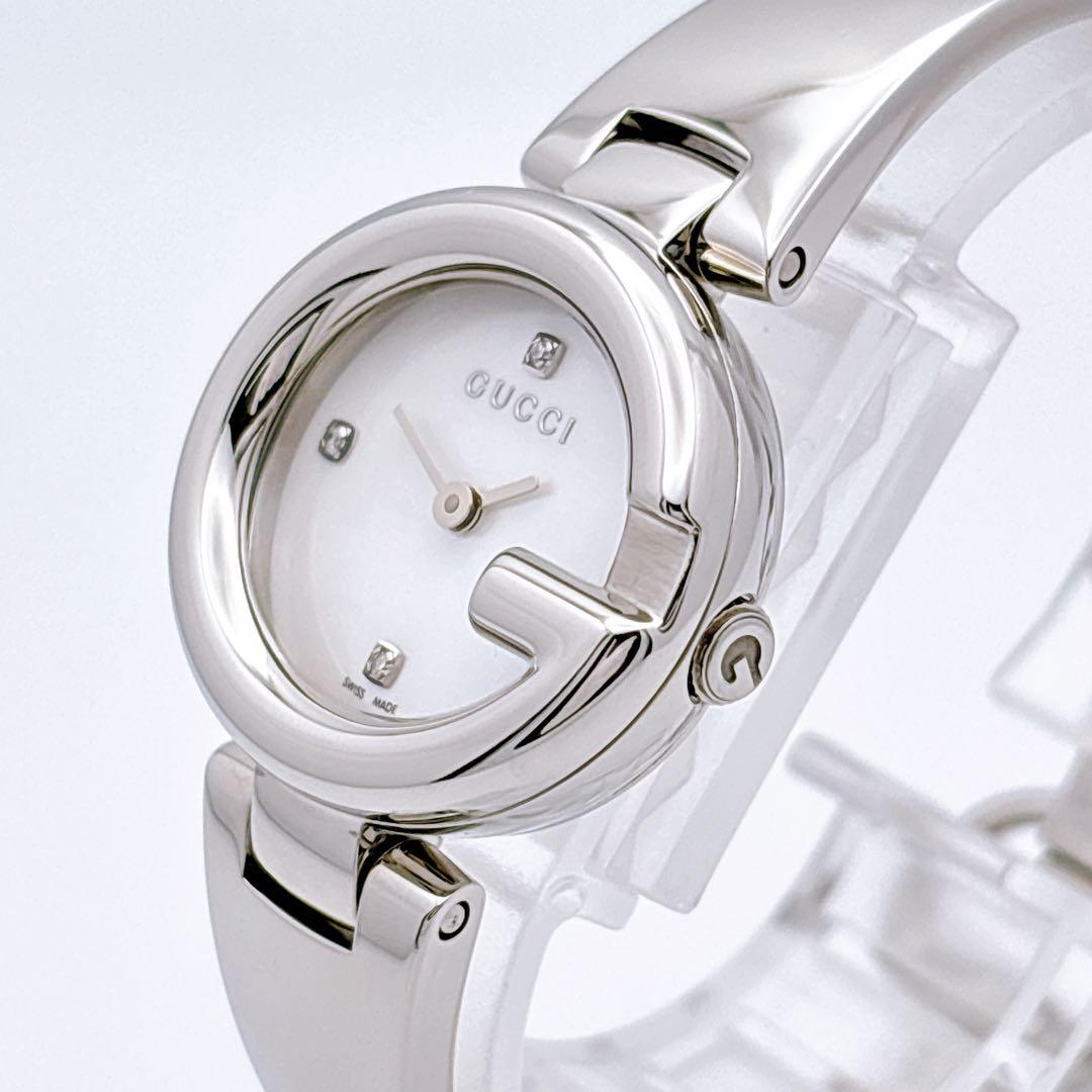 【極美品・電池新品・付属品】GUCCI 134.5 3P ダイヤ シェル