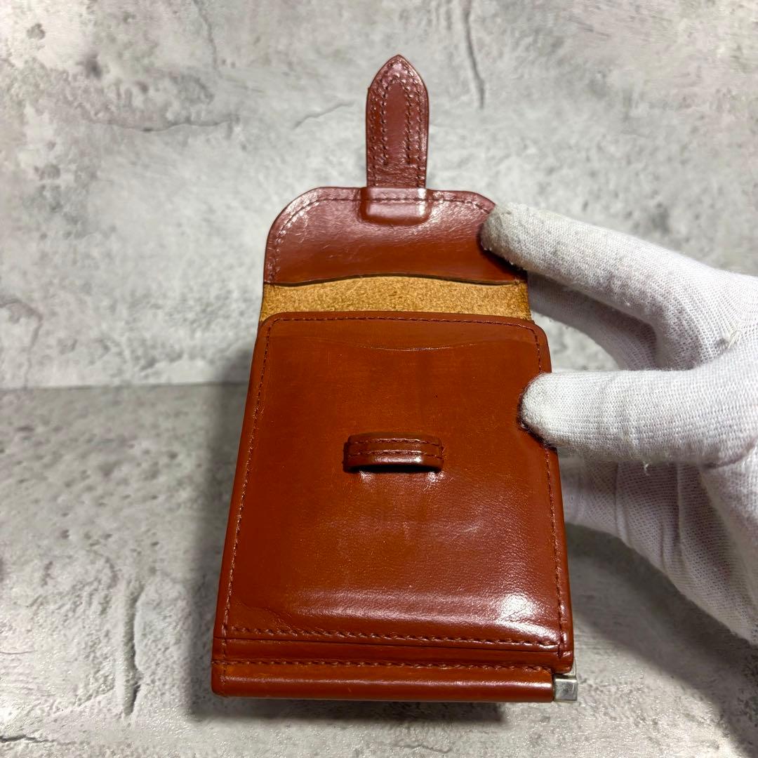 【オススメ！】ポーター ネイチャー NATURE マネークリップ 茶 レザー 革