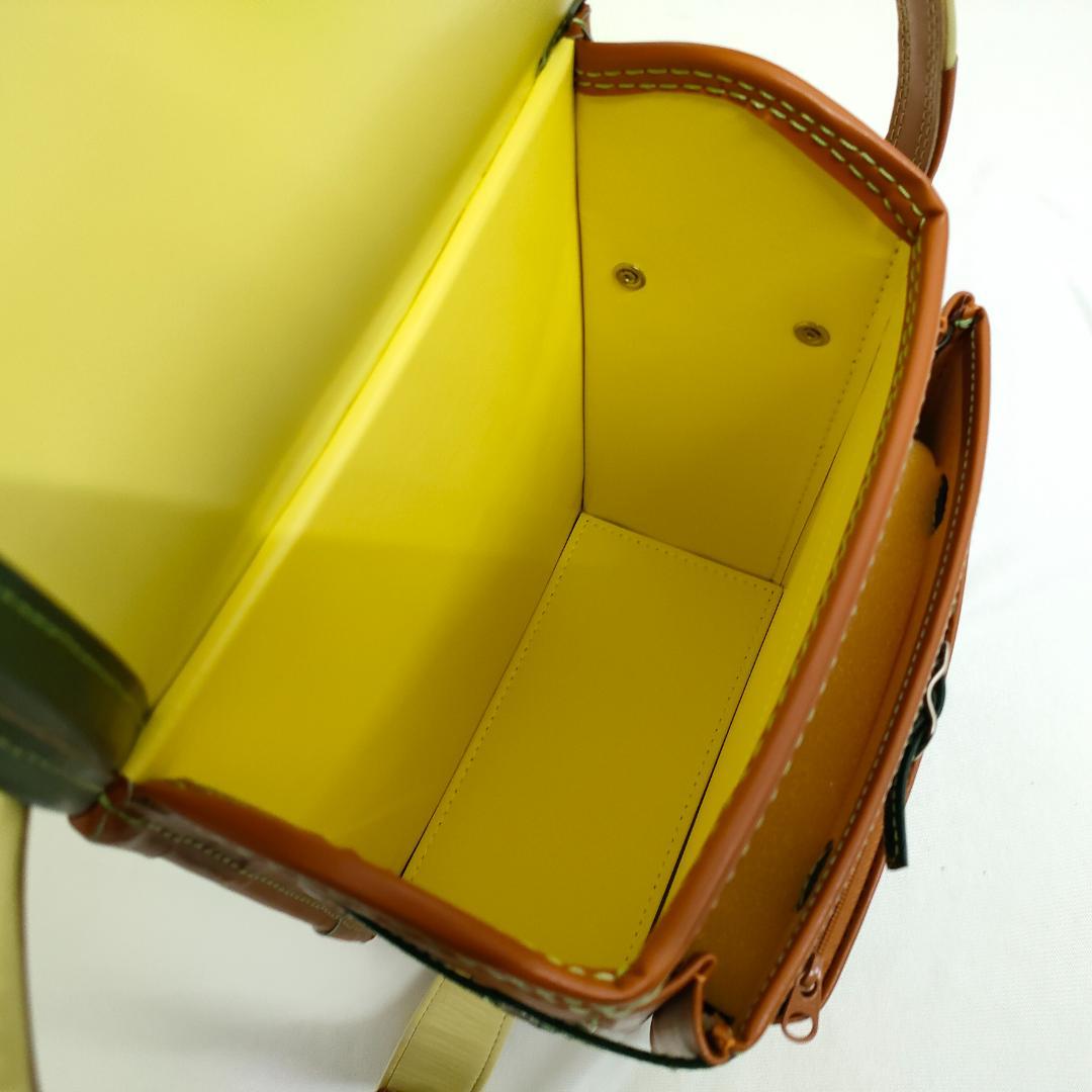 【未使用品】トヤマかばん店 牛革ボルサ ランドセル キャメル/モスグリーン