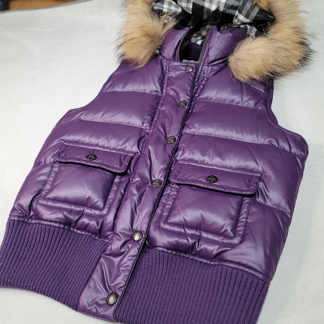 極美品☆BURBERRYバーバリーブルーレーベルノバチェック ダウンベスト