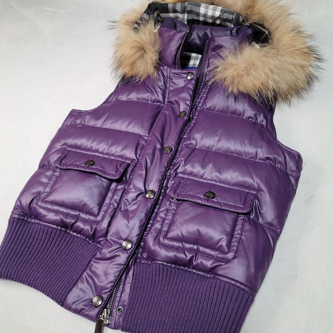 極美品☆BURBERRYバーバリーブルーレーベルノバチェック ダウンベスト