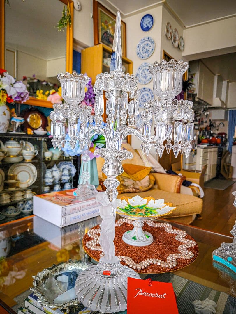BACCARAT バカラ キャンドルスタンドメダイヨン.シャンデリア.2灯