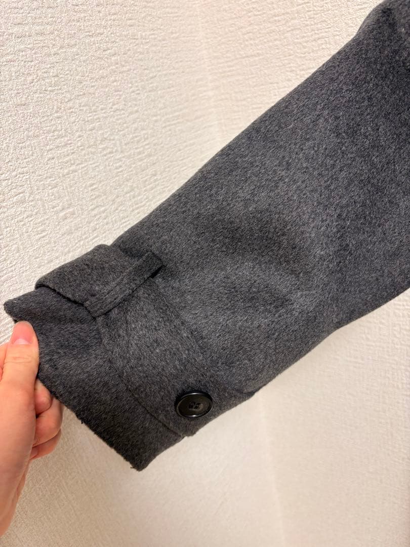 美品グレー ロングコート ベルト付き（タグ付き）