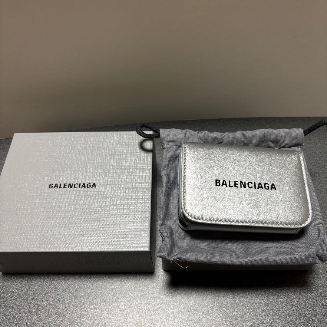 BALENCIAGA ミニウォレット三つ折り財布　シルバー