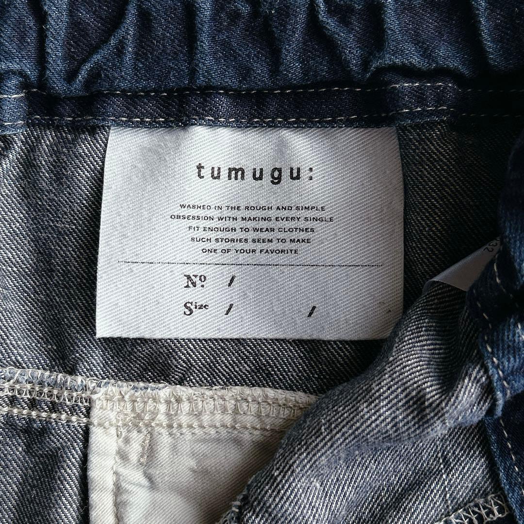 tumugu ツムグ ⿻ コットンリネン デニムパンツ テーパード ルーズ 春