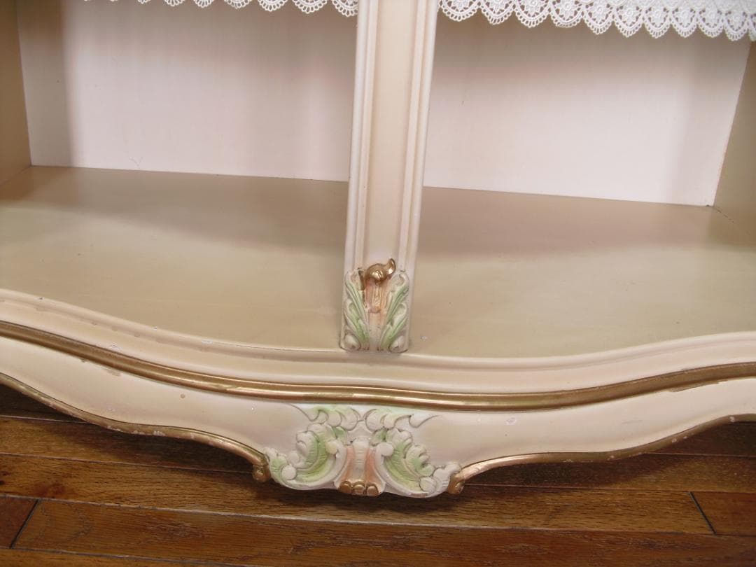 イタリア製 ロココ様式 サイドボード/キャビネット☆白家具 コンソール/飾り棚