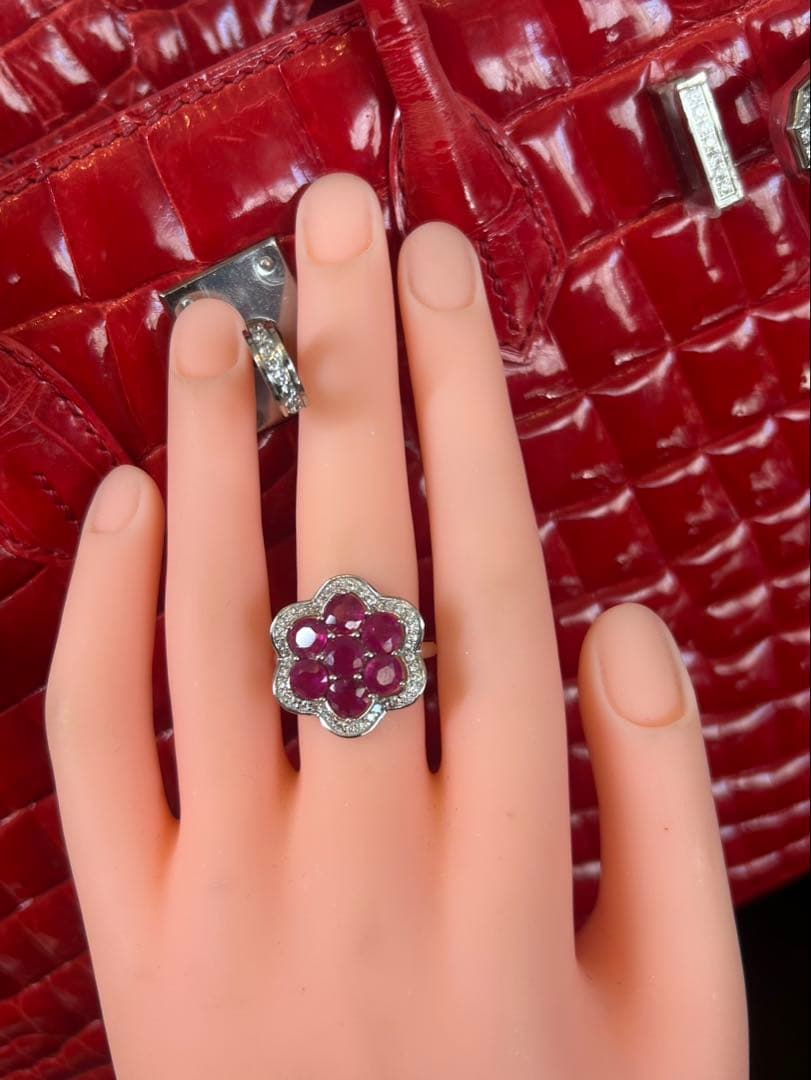 硝*ゴ様 天然ルビーサイズ限定14.5号➕カボションルビーネックレスセット