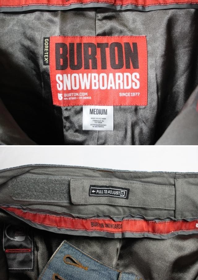 BURTON(バートン）ゴアテックス デニムプリント スノーボード パンツ M