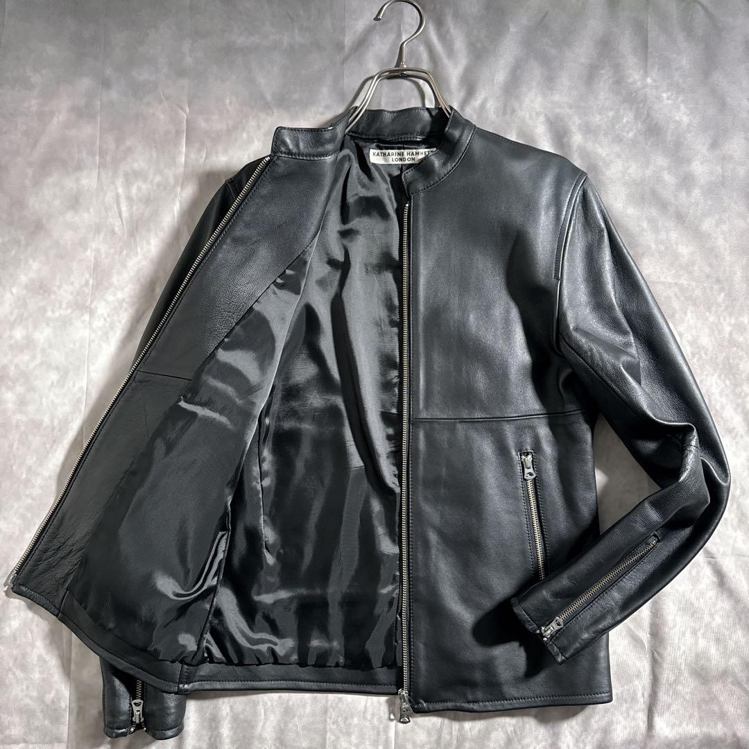 KATHARINE HAMNETT シングルライダース　レザージャケット　黒　M