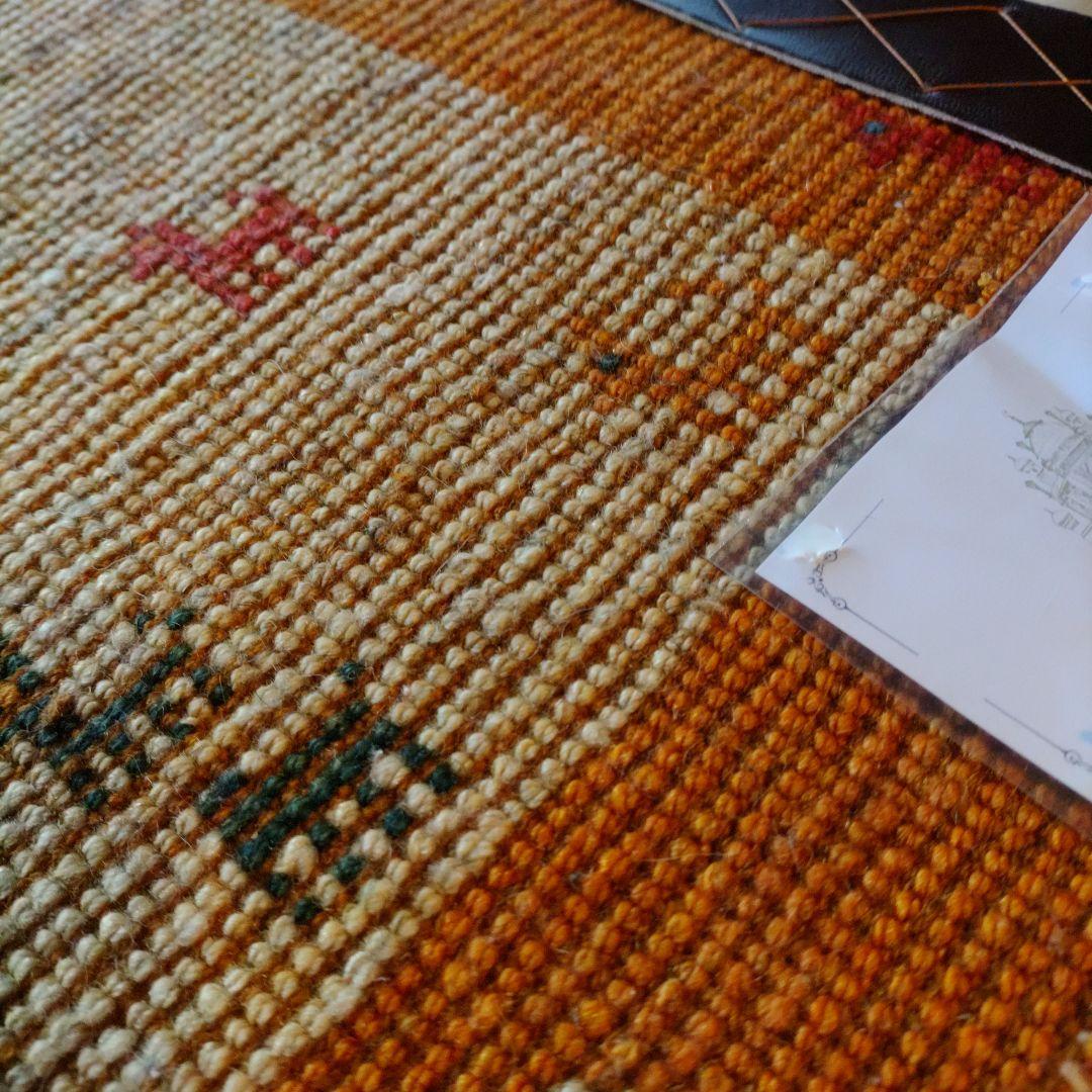 ギャッベ マンション ミニ玄関マット イラン シラーズ 手織り 草木染