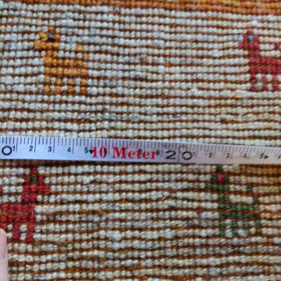 ギャッベ マンション ミニ玄関マット イラン シラーズ 手織り 草木染