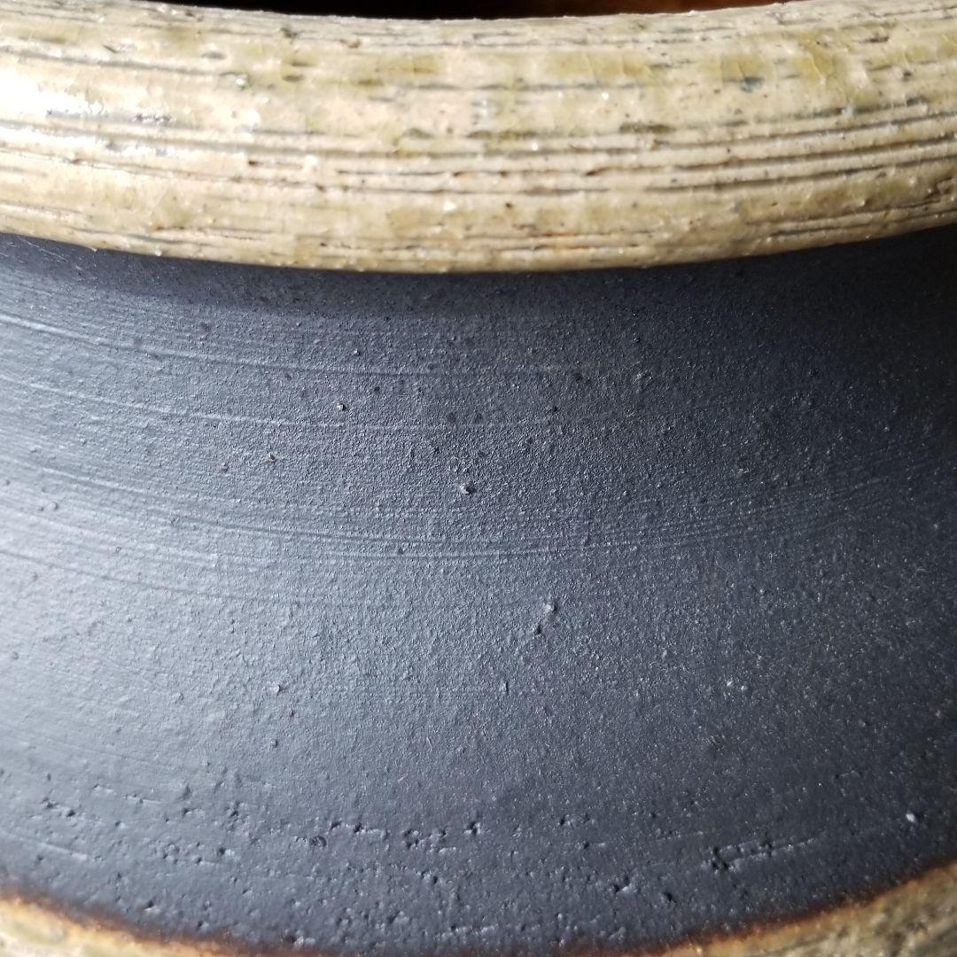 信楽焼 傘立て 灰釉彫壷 高さ４４cm