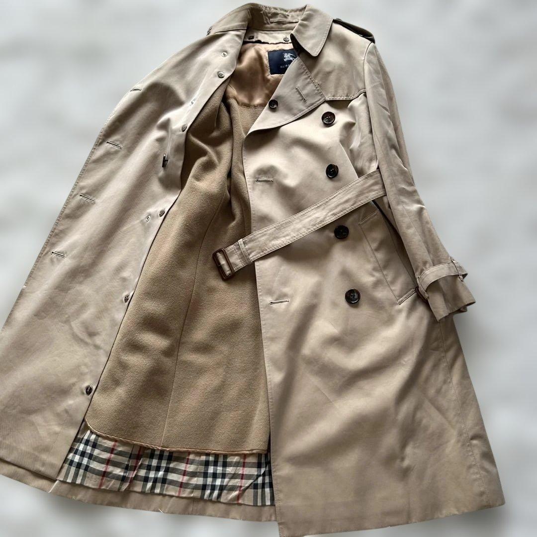 【美品】バーバリーロンドン　トレンチコート　ライナー付き　ロング丈　ベージュ　L