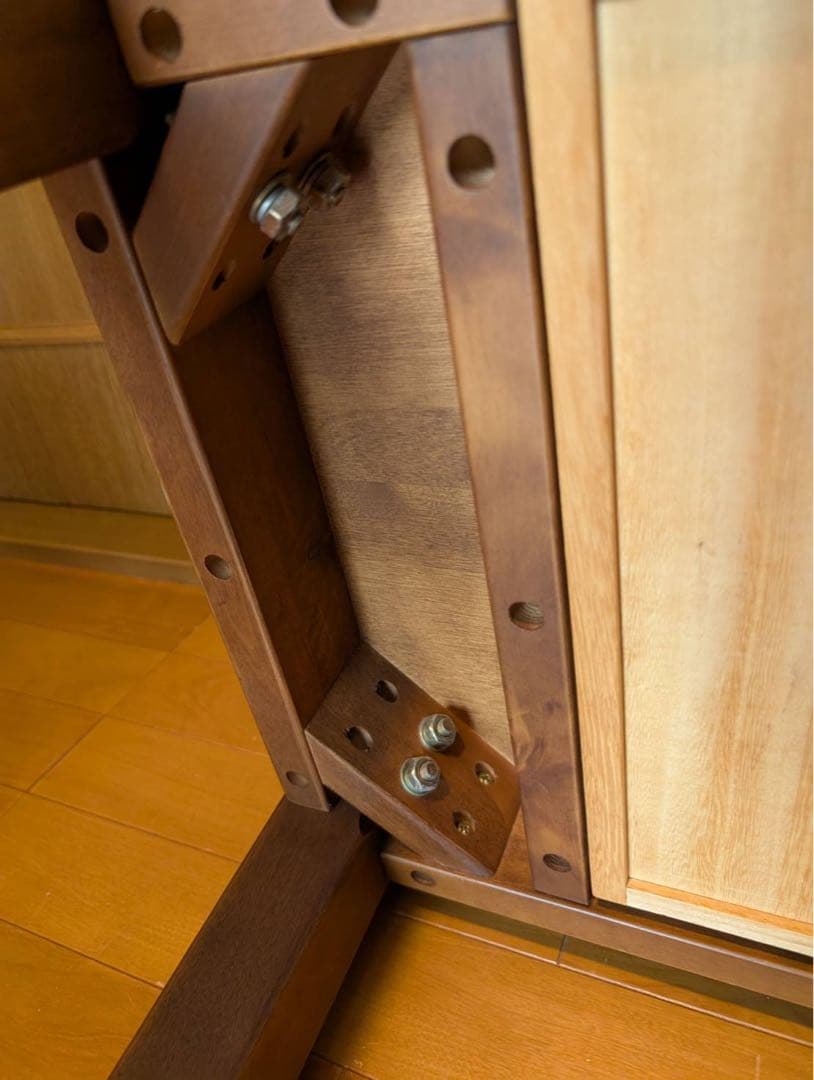 ■送料込■無印良品 MUJI 無垢材ローテーブル バーチ材 ブラウン 引出収納机