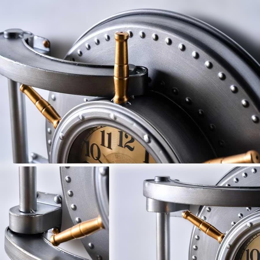 時計 壁掛け時計 掛時計 ウォールクロック インダストリアル ハッチ レトロ 扉