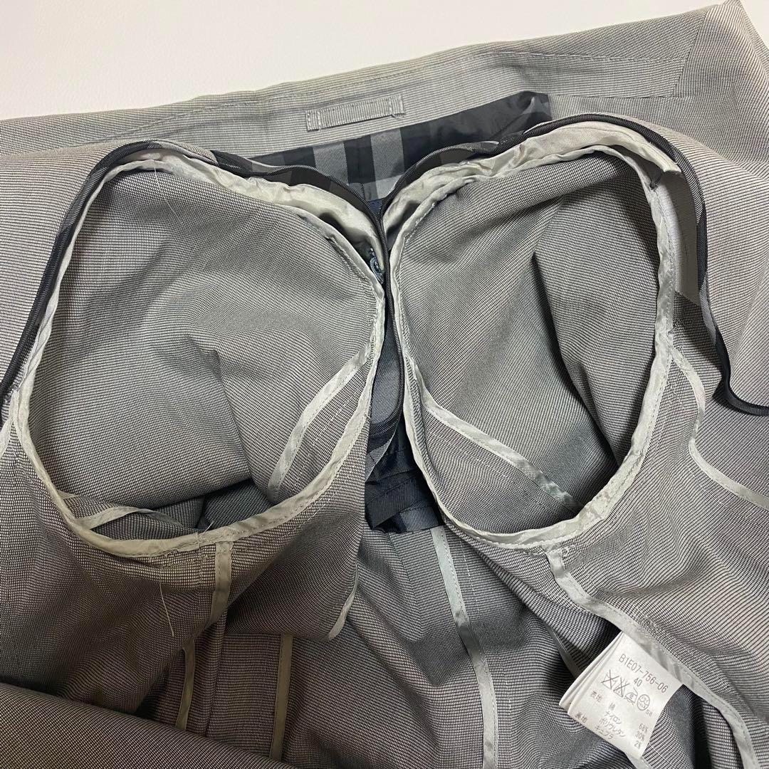 バーバリーロンドン セットアップ パンツスーツ サイズ40 チェック グレー