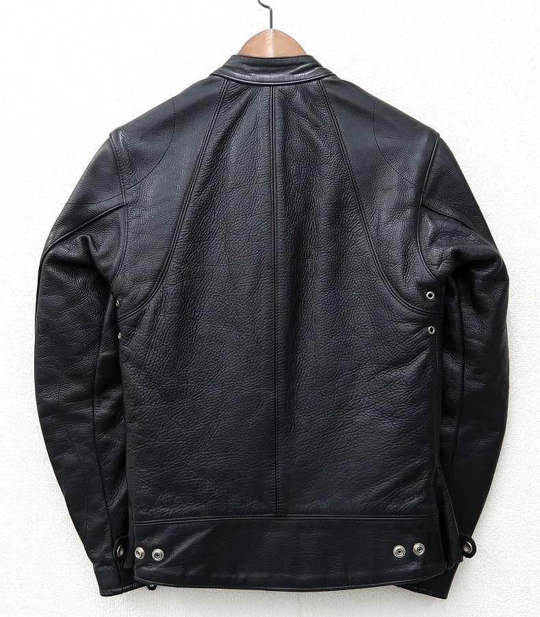 極美品 XS シボ革 VANSON シングルライダース ジャケット 黒