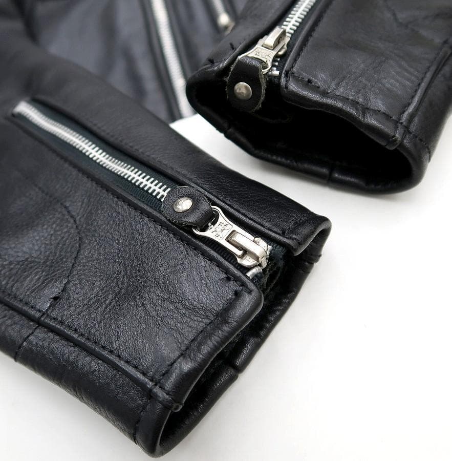 極美品 XS シボ革 VANSON シングルライダース ジャケット 黒