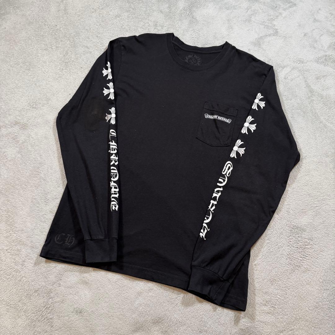 クロムハーツ　アームロゴ　長袖Tシャツ　XLサイズ ブラック