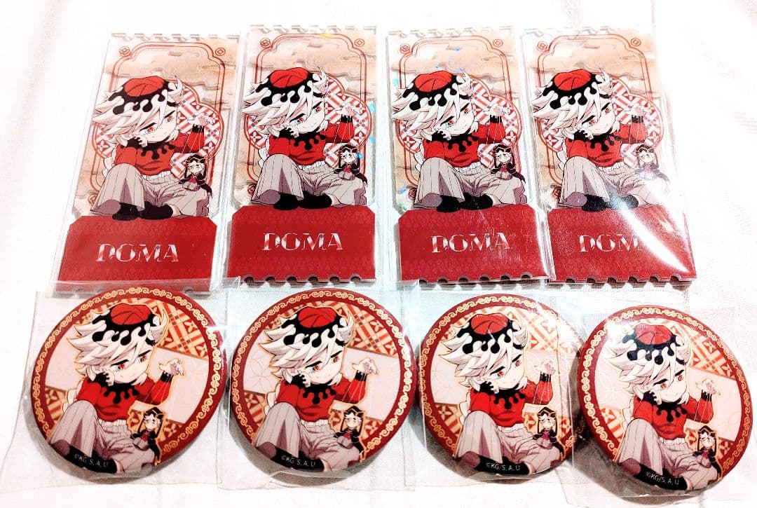 た*読様 鬼滅の刃 中国限定 非遺 童磨 缶バッジ、アクリルチケット 8点セット