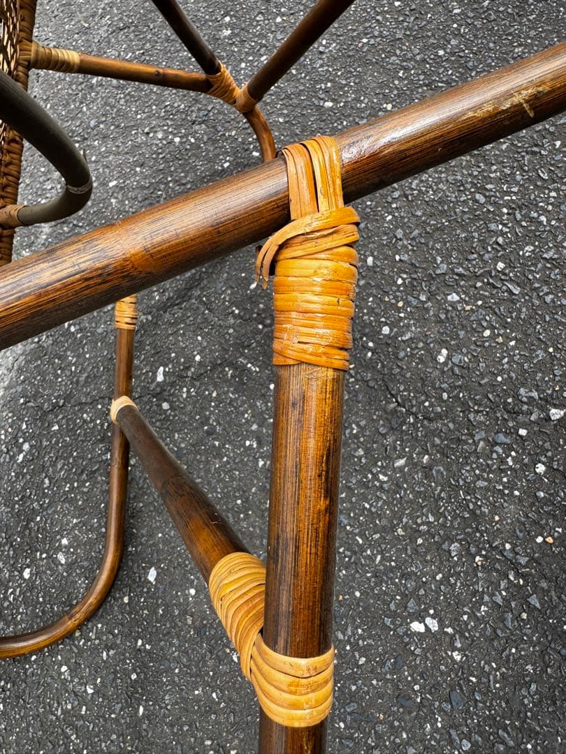 昭和レトロ 藤ラタン製チェア2脚セット