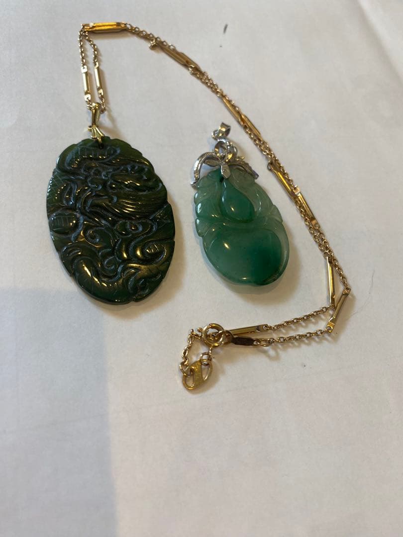 翡翠ペンダントセット（専用ケース付き）2点21g TA1116