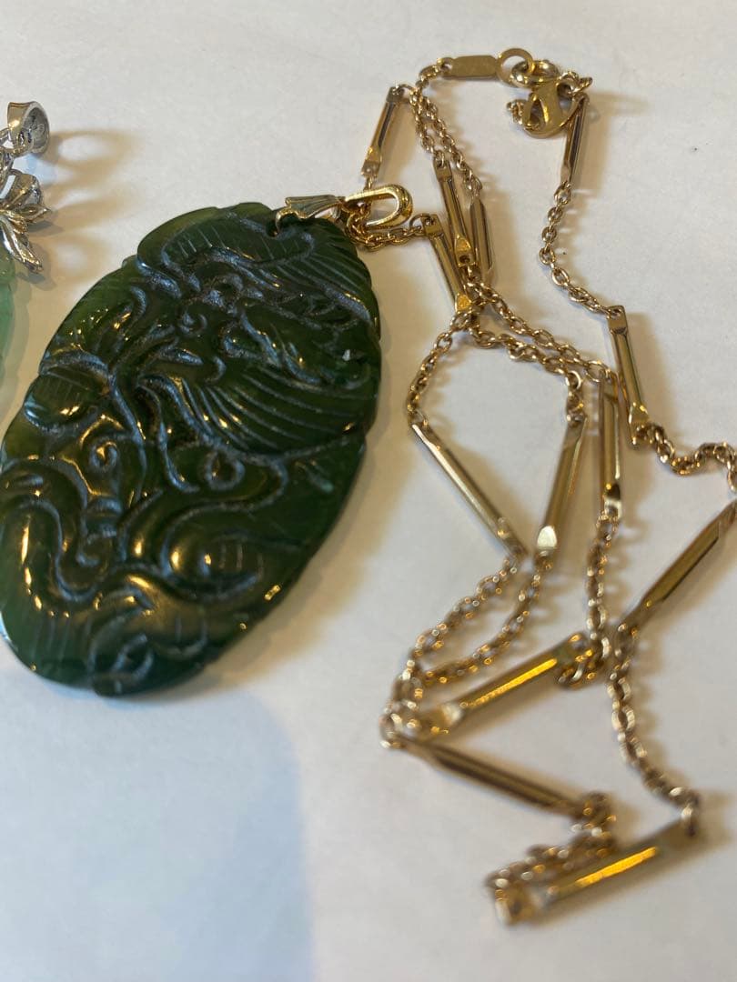 翡翠ペンダントセット（専用ケース付き）2点21g TA1116