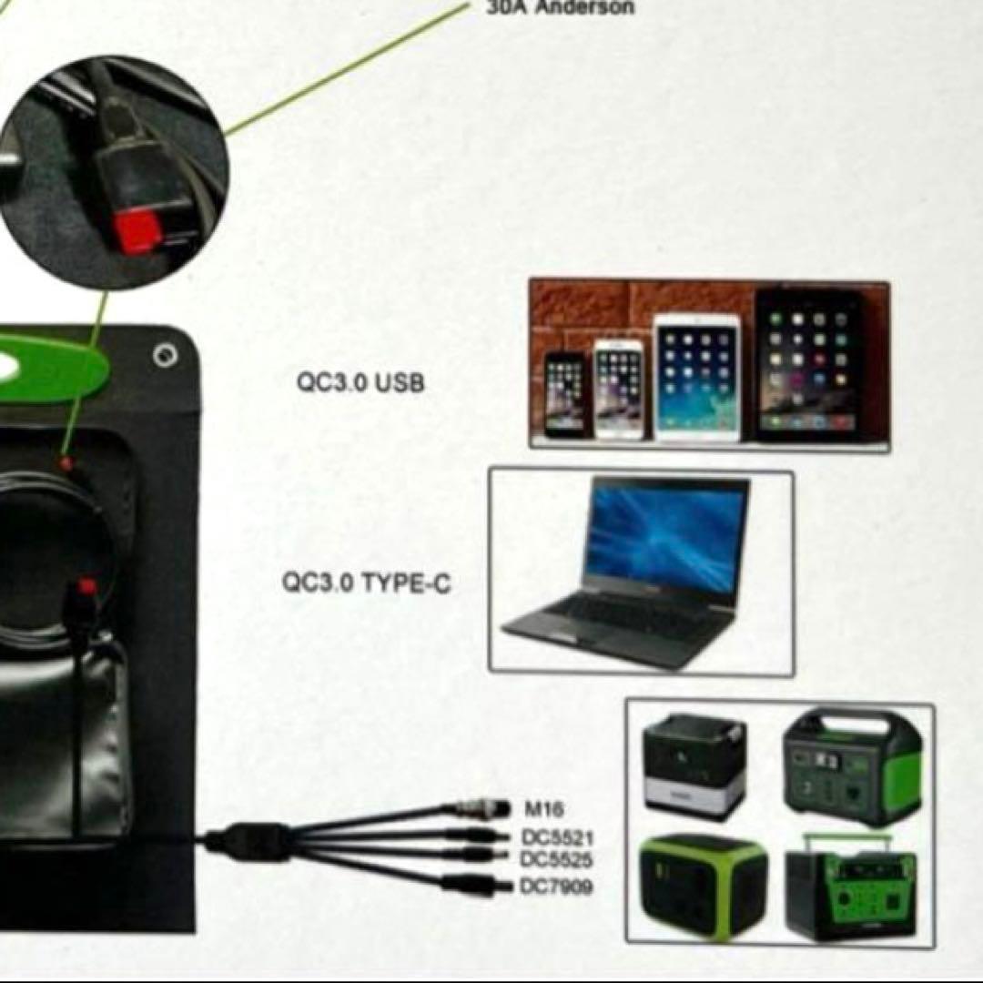 ⭐キャンプにぴったり⭐ ソーラーパネル 折り畳み 100W 太陽光 アウトドア